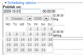 Scheduler a Date Popup