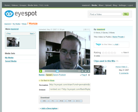Eyespot - úprava videa online