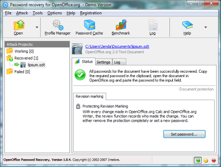 OpenOffice Password Recovery