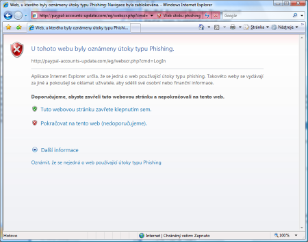 Internet Explorer 7 a phishing