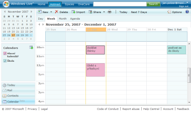 Windows Live Calendar