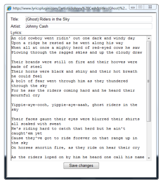 Lyrics Plugin