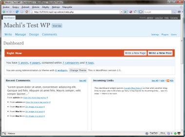 Administrace ve WordPressu 2.5