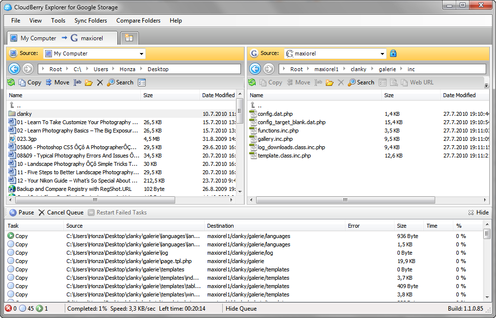 CloudBerry Explorer zálohujte do Google Storage Maxiorel.cz