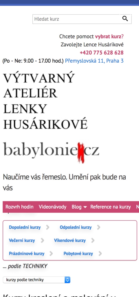 Původní Babylonie.cz na mobilu