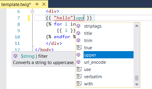 PHP Tools for Visual Studio s podporou Twigu