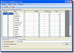 zálohovací program Maxiorel Copy2Backup 1.0.0.0