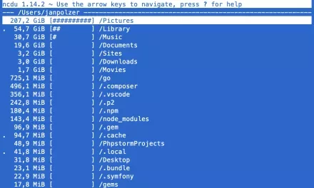 Ncdu: analýza využití disku v příkazovém řádku