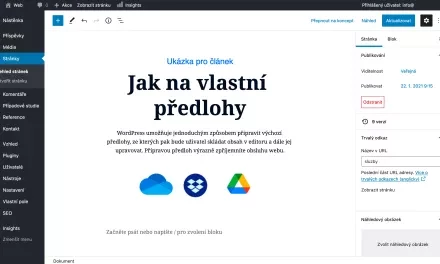 Jak na vlastní předlohy v editoru bloků ve WordPressu