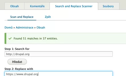 Jak snadno hromadně najít a nahradit texty v článcích v Drupalu