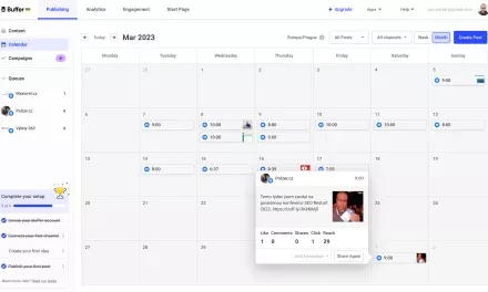 Buffer: plánovač publikace na sociálních sítích a přehled statistik