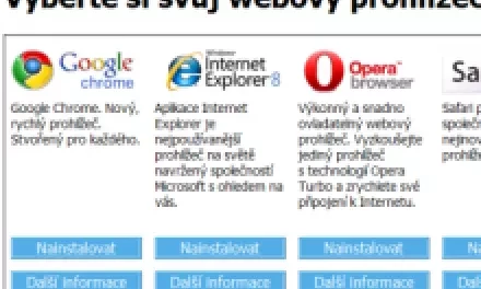 Ballot screen, výběr webových prohlížečů ve Windows, je tu