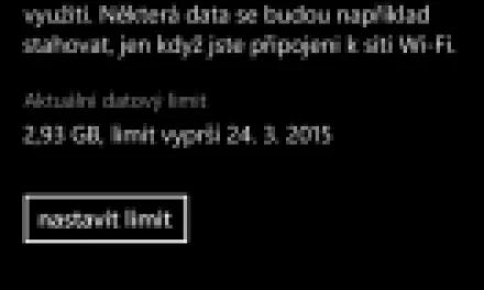 Inteligentní data – sledujte datový limit na mobilním internetu