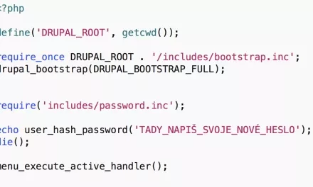 Jak resetovat heslo v Drupalu, když nefungují maily