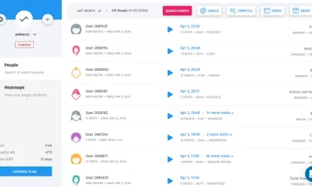 Pár postřehů z aplikace Zeerat sloužící pro monitorování zákazníků na webu