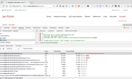 Jak rychle zjistit, které CSS váš web nepoužívá a optimalizovat tak rychlost načítání