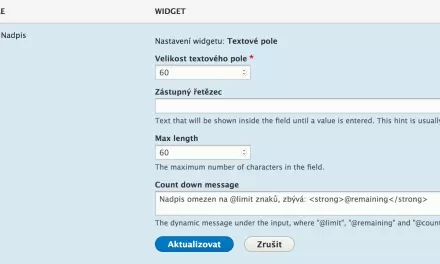 Jak v Drupalu 8 omezit počet znaků v textovém políčku