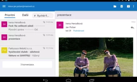 Stahujte Outlook pro Android. Pomůže s poštou i kalendářem