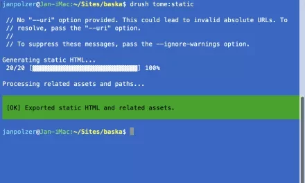 Tome: praktické zkušenosti s generátorem statických webů pro Drupal