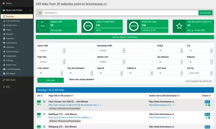 OpenLinkProfiler: bezplatná analýza odkazů pro váš web