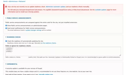 Vyzkoušeno: automatická aktualizace jádra Drupalu až na pár mušek funguje skvěle