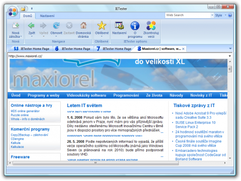 Rychlý test stránek ve všech verzích Internet Exploreru