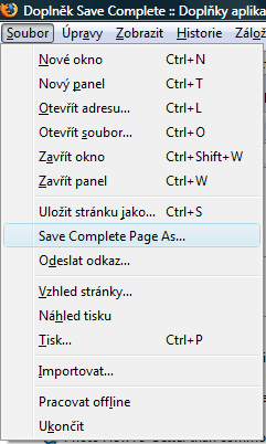 Save Complete: vylepšené ukládání stránky pro Firefox