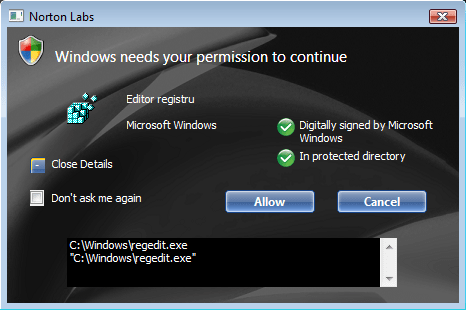 Vylepšení Windows Vista UAC od Nortona