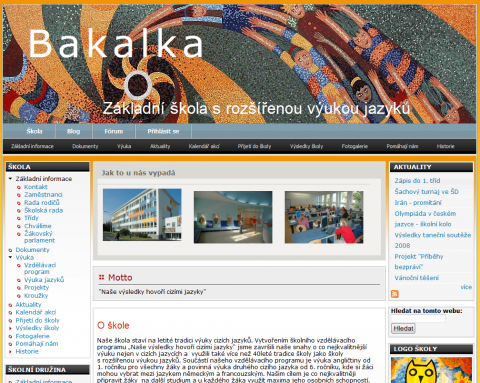 Bakalka: školní web na Drupalu