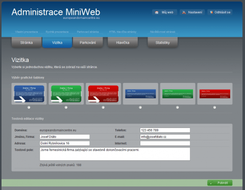 MiniWeb: hosting zdarma pro vaši doménu