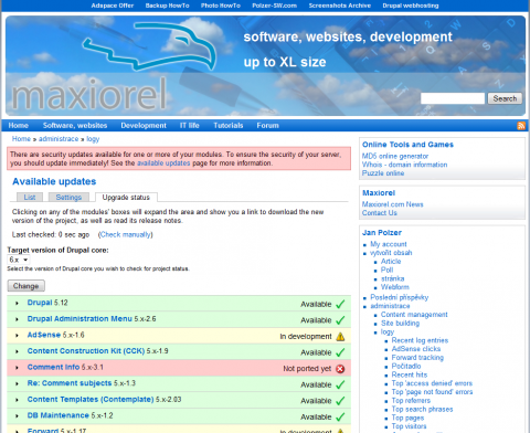 Zkušenosti s upgradem Drupalu 5 na Drupal 6