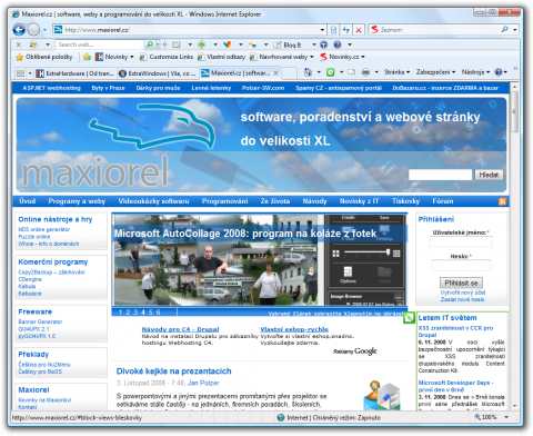 Upravte si weby pro Web Slices a Internet Explorer 8