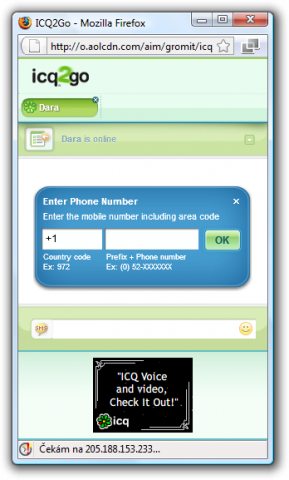 Odesílání SMS zdarma v ICQ2Go