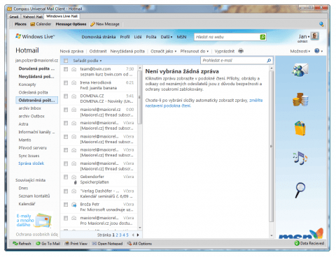 Compass Universal Mail Client a schránka Hotmail