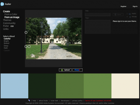 Adobe Kuler a barvy podle obrázku