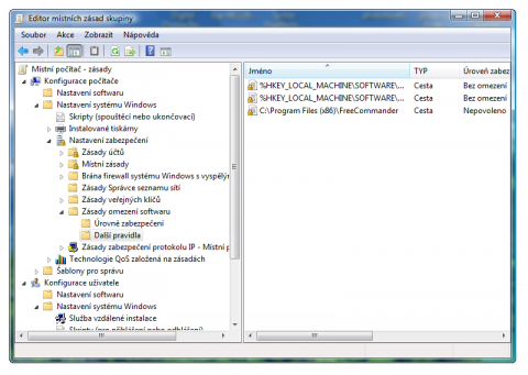 Editor zásad místních skupin ve Windows Vista