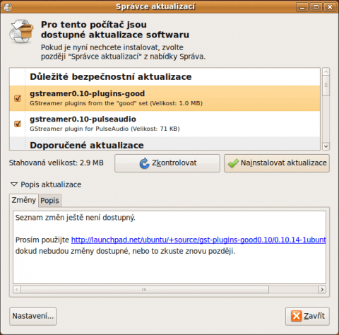 Aktualizace systému a programů v&nbsp;Ubuntu Linuxu