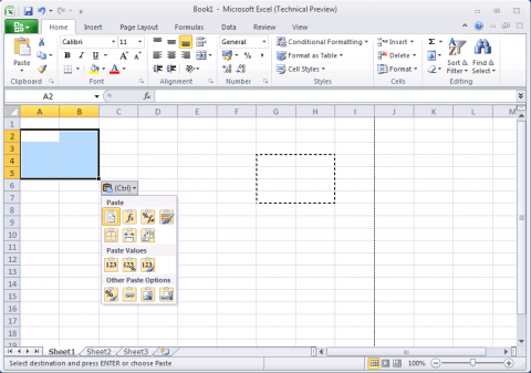 Excel 2010 a vkládání obsahu