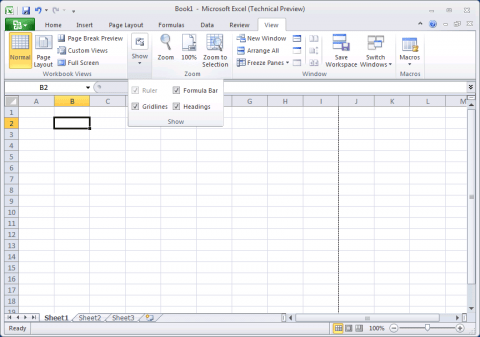 Excel 2010 a karta Zobrazení