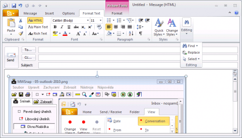 Outlook 2010 a nová zpráva
