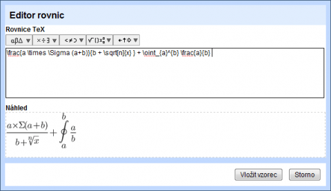Editor rovnic v&nbsp;Google Docs