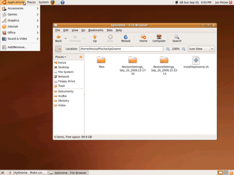 Původní vzhled Ubuntu 9.04