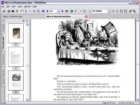 Prohlížeč formátu DjVu, program WinDjView