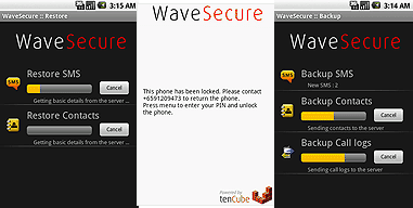 WaveSecure, lokalizace a záloho mobilního telefonu
