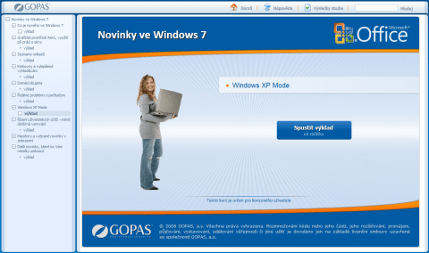 E-learning Novinky ve Windows 7
