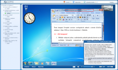 E-learning Novinky ve Windows 7