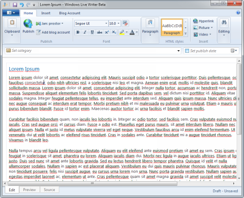 Windows Live Writer Wave 4