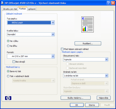 Ovladače HP OfficeJet 4500