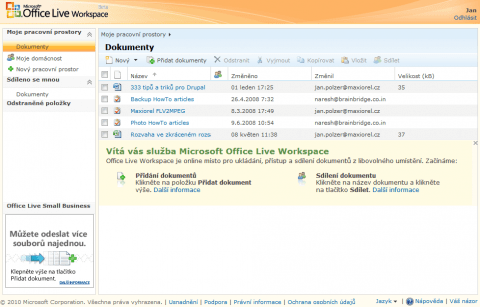 Microsoft Office Live Workspace