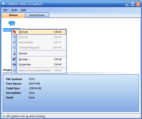  Comodo Disk Encryption